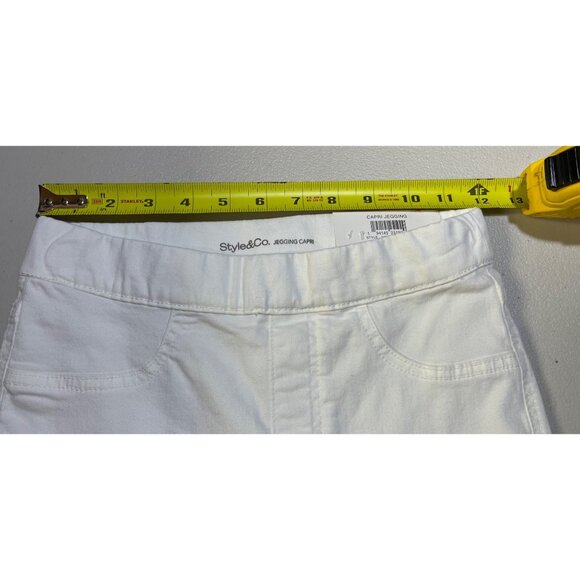 Style&Co. Womens Capri Jegging XS Mid-Rise Bright White Cotton Blend - Picture 3 of 9